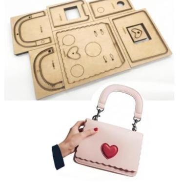 Imagem de YJIUYUANQ Molde de corte de couro para bolsa, conjunto de ferramentas de perfuração para projetos DIY