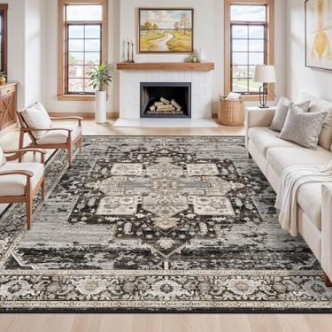 Imagem de Tapete para sala de estar, 3 m, quadrado, grande lavável, com suporte antiderrapante, resistente a manchas, tapetes internos macios e dobráveis para decoração envelhecida para quarto, sala de jantar