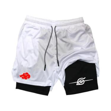 Imagem de Shorts De Treino Masculinos De Secagem Rápida Com Dupla Camada, Calças