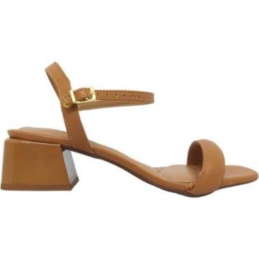 Imagem de Sandália Feminina Casual Social Básica Dia a Dia Passeio Trabalho Verão Salto Baixo Conforto Beira R-Feminino