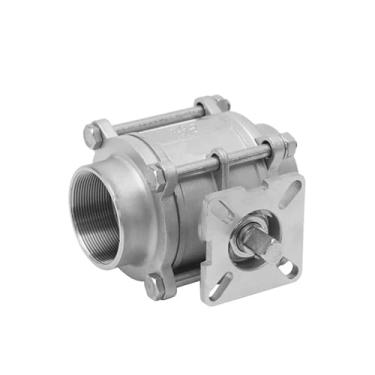Imagem de 3/10.2 cm SS304 aço inoxidável plataforma alta três peças válvula de esfera rosca fêmea 1 peça