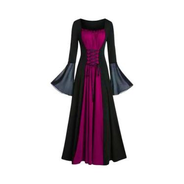 Imagem de Vestido Maxi Medieval Gótico Com Capuz Para Mulheres plus Size, Estilo