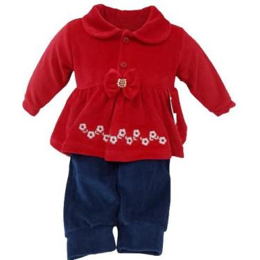 Imagem de Conjunto Bebê Feminino Bordado Floral Inverno Chuquinha 2916 - Chuquin