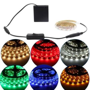 Imagem de Fitas LED Vermelha Verde Azul 5V 304 Interruptor Alimentadas Por Bater