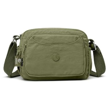 Imagem de Bolsa de ombro feminina, moderna, espaçosa, vários bolsos, bolsa tiracolo casual feminina, Verde A, Bolsa tiracolo casual feminina
