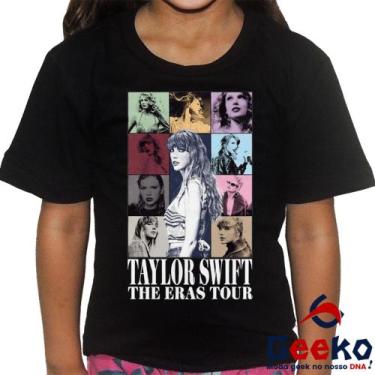 Imagem de Camiseta Infantil Taylor Swift 100% Algodão The Eras Tour Pop Geeko, P