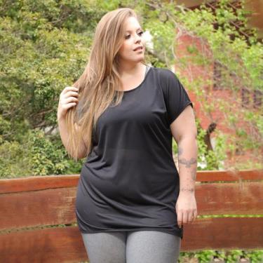 Imagem de Blusa Camiseta Básica Feminina Plus Size Dry Fit Seca Rápido - Fitmoda