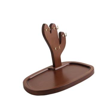 Imagem de Generic Porta-chaves de madeira para mesa de entrada, bandeja rústica para joias, ideal para penteadeira, cozinha e banheiro, Style C