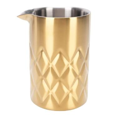 Imagem de Eujgoov Vidro de Mistura de Aço Inoxidável 540ml, Parede Dupla para Agitação de Coquetel, Jarro de Bar Profissional Com Bico para Festas Em Casa, Presentes de Hospedagem (Banhado a ouro)