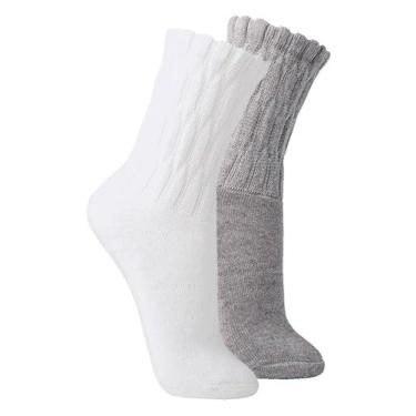 Imagem de Kit com 2 Pares de Meias Aeróbica Lupo 4810-003 Colorido, Cinza, 37-40