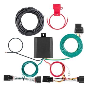 Imagem de CURT 56535 Cablagem de reboque personalizada de 4 pinos do lado do veículo, serve para Hyundai Kona