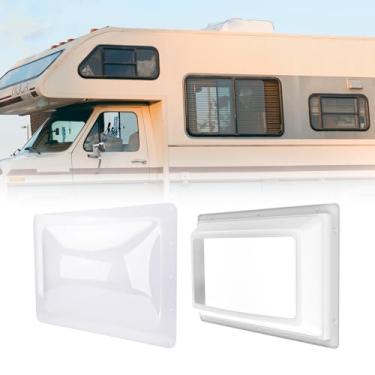 Imagem de RVGUARD Conjunto de claraboias para trailer, cúpula interna de 35,56 x 55,88 cm com substituição de claraboia, 45,7 cm x 66,02 cm, para abertura de 35,56 cm x 55,88 cm, para caminhão de quinta roda