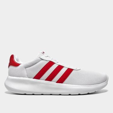 Imagem de Tênis Adidas Lite Racer 3.0 Masculino, Branco, Vermelho, 40