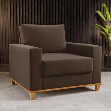 Imagem de Poltrona Veludo 82cm Viena Viero, Veludo Bombom