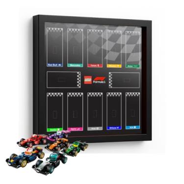Imagem de Quadro Moldura Expositor para Carros F1 Miniaturas Mini, Acompanha 12 fixadores com Fita 3M (Preto)