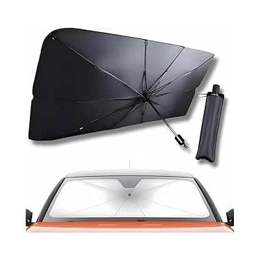 Imagem de Protetor Solar Genérico, Quebra Sol Portátil, Proteção Térmica UV, Protetor de Para-brisa com Isolamento Térmico, Retrátil, Protetor Térmico Universal para Carro, Caminhão e Van, Preto