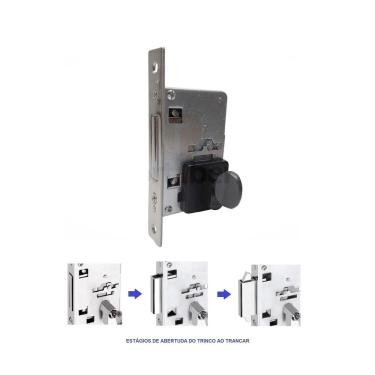 Imagem de Fechadura Porta Correr Asa Avião Banheiro Wc Imab 2441 Preta