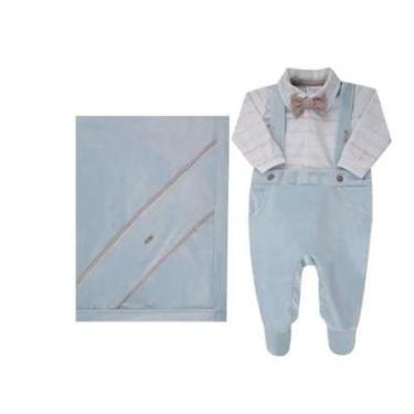 Imagem de Kit Saída Maternidade Luxo Bebê Menino Plush Paraiso 17735-Masculino