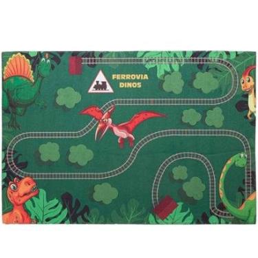 Imagem de Tapete Infantil Joy Dinos Verde Jolitex-Masculino