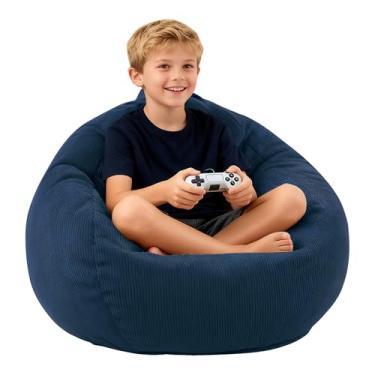 Imagem de LPMOERA Puff Cadeira de espuma viscoelástica para crianças/adolescentes com enchimento redondo para sala de estar, quarto, faculdade, dormitório, cadeira de leitura