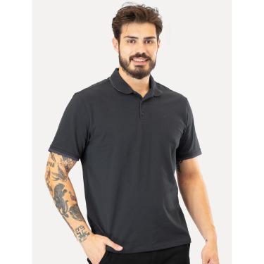 Imagem de Polo Ellus Masculina Piquet Classic Easa Friso Midnight Blue Azul Marinho-Masculino