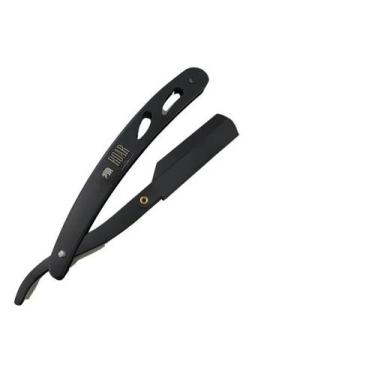 Imagem de Navalha Navalhete Para Barbear Profissional Barber Pole Roar Preta