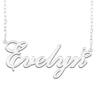 Imagem de A168A Colar de nome personalizado personalizado personalizado colar de nome banhado para mãe filha amizade feminino dia dos namorados aniversário de Natal ano novo, Metal, Sem pedras preciosas