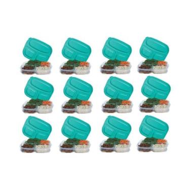 Imagem de 12 Potes De Mantimento Marmita Com 3 Divisórias Freezer - Mdf Store