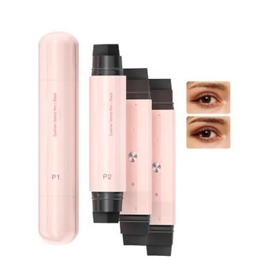 Imagem de DENESTUP 2 Estilos Delineador Carimbo Delineador Magnético, Lápis de Olho de Gato Asa Longa Duração À Prova D'Água Alado Iniciante Líquido Maquiagem (Preto)