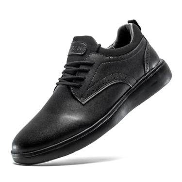 Imagem de HCUBEAW Tênis social masculino Oxfords Business Wingtip Casual Walking Brogue, Todo preto, 39