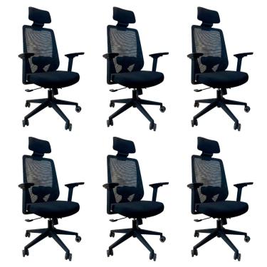 Imagem de Kit 6 Cadeiras de Escritório Oficial Comfort Max NR17