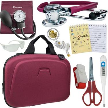 Imagem de Kit Maleta Luxo Estagio Aparelho de Pressao Estetoscopio - Love Saude,