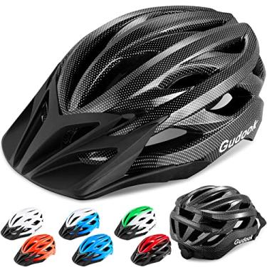 Imagem de Gudook Capacetes de bicicleta para homens – Capacete de bicicleta feminino adulto – Capacete de ciclismo leve e ajustável com viseira removível para ciclistas de estrada de montanha