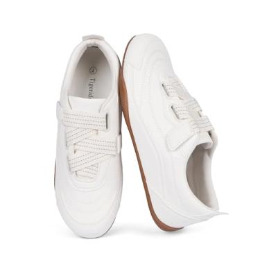 Imagem de Tigeridea Tênis feminino casual para caminhada tênis confortável feminino moderno, Branco, 40