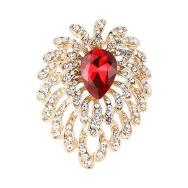 Imagem de Broches De Luxo Femininos Com Strass Em Formato De Flor, Alfinetes De 