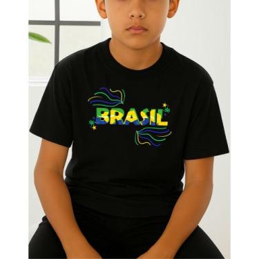 Imagem de Camiseta Algodão Infantil Estampa Brasil Confete 1010 Copa do Mundo To