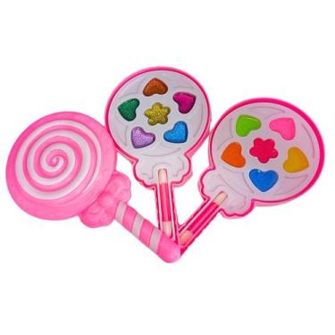 Imagem de maquiagem infantil pirulito brinquedo infantil para menina com sombra 