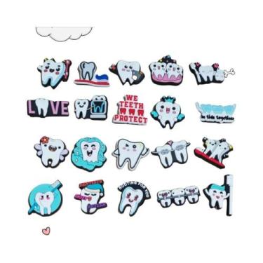 Imagem de Pingentes De PVC Para Calçados Com Tema De Dentes Brancos De Dentista 