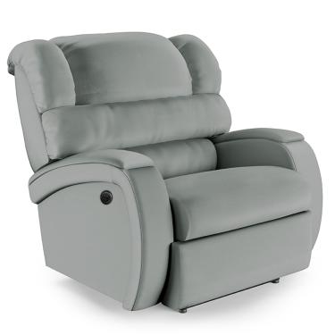 Imagem de Poltrona do Papai Reclinável Napoli Power Elétrica Massagem PU Cinza FH1 - D'Rossi