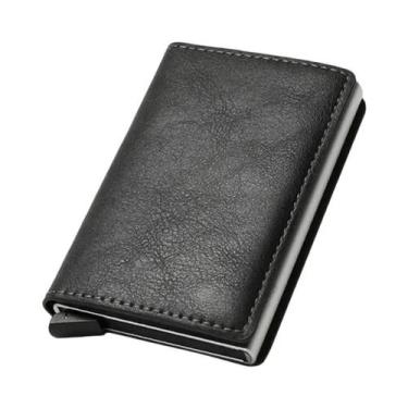 Imagem de Carteira Vintage De Couro Marrom RFID Para Homens, Mini Bolsa, Porta C