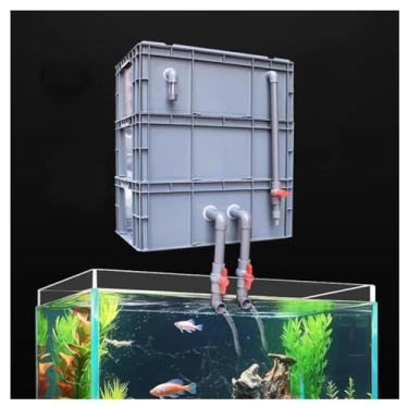 Imagem de Kit de filtro de aquário grande para lagoas - Sistema externo de ciclo de água, filtro de aquário DIY com caixa de rotatividade, sem necessidade de bomba, ideal para água limpa e peixes saudáveis