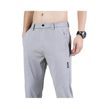 Imagem de Calças De Verão Masculinas Verde Exército Finas E Casuais Com Stretch,