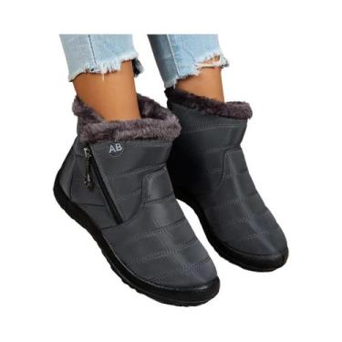 Imagem de Botas Femininas De Algodão De Cano Médio Em Cores Sólidas Para O Inver
