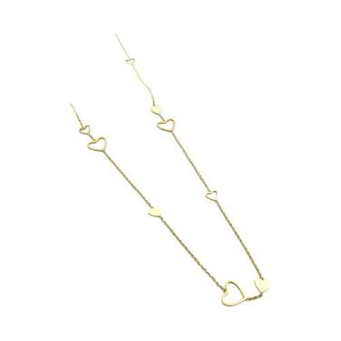 Imagem de Colar Feminino De Aço Inoxidável Banhado a Ouro 18K Com Pingentes Vaza