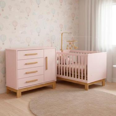 Imagem de Quarto Bebe Infantil Q Encanto Berço Vira Cama e Comoda Sapateira 1 Po