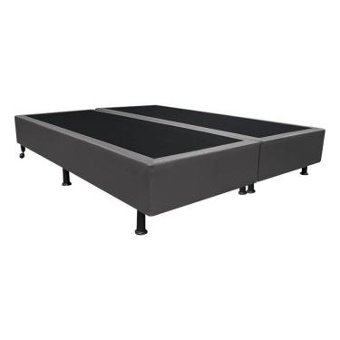 Imagem de Base Box Para Cama Casal Queen 158x198cm Bipartido Liz S05 Sintético Cinza - Mpozenato