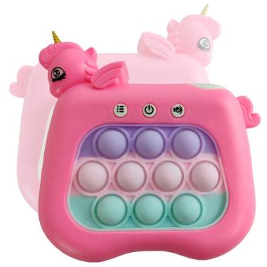 Imagem de Pop It Mini Game Interativo Unicornio Som Luzes 4 Modos Fidget Sensorial Relaxante Anti Estresse Crianças Toys Portatil
