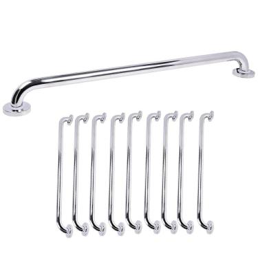 Imagem de Alça Barra De Apoio 70cm Idoso Cadeirante Kit 9 Unidades Deficiente Corrimao Box Banheiro Corredor