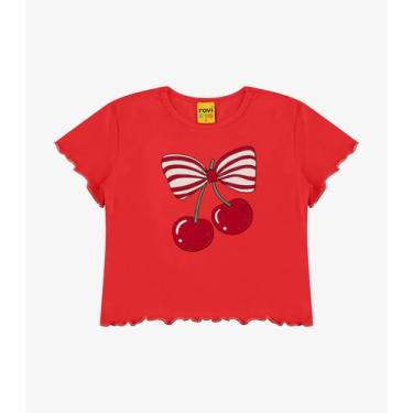 Imagem de Blusa Feminina Cotton Rovi Kids Vermelho, 14, Vermelho