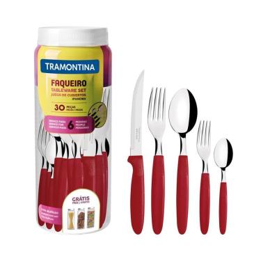 Imagem de Faqueiro Inox 30pc Ipanema Vermelho - Tramontina